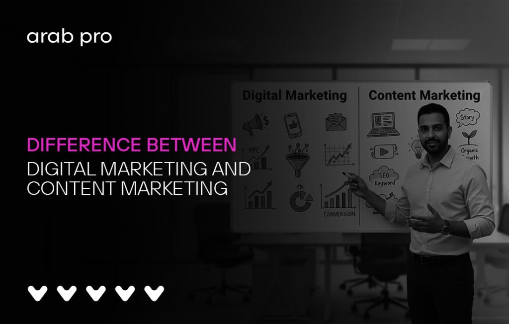 difference between digital marketing and content marketing